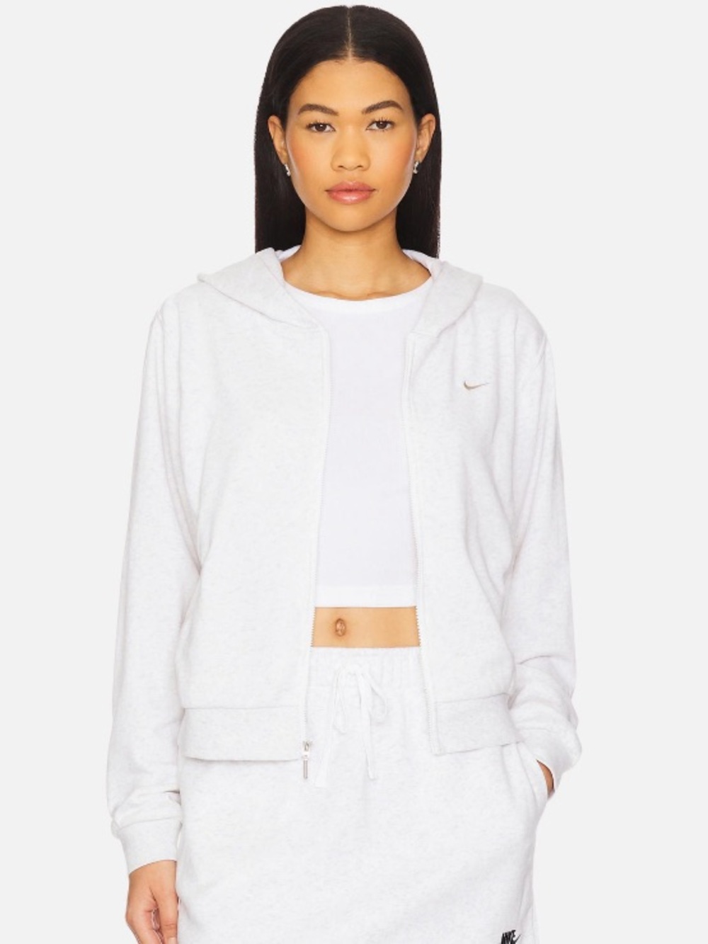 New! Nike Light Gray Women's chill Hooded Zip Sweatshirt
